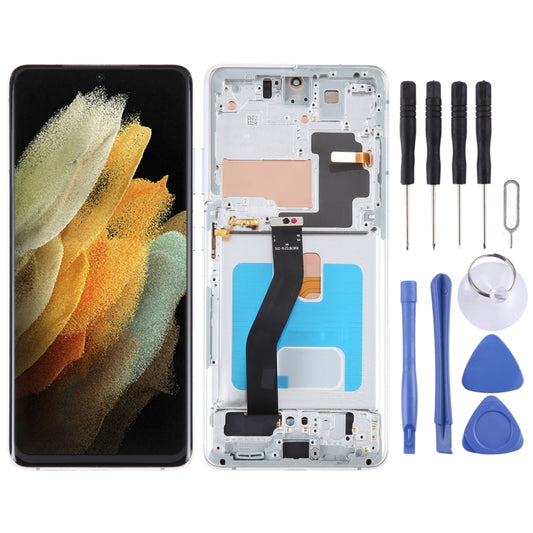 OLED LCD Screen For Samsung Galaxy S21 Ultra 5G SM-G998B Digitizer Full Assembly with Frame (Silver) - LCD Screen by PMC Jewellery | Online Shopping South Africa | PMC Jewellery