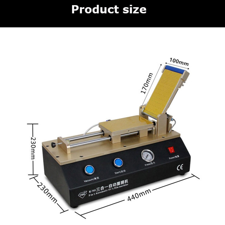 TBK-765 3 in1 Automatic OCA Laminating Machine LCD Touch Screen Air Compressor Machine Built-in Vacuum Pump - free shipping - PMC TechLife - Order now!