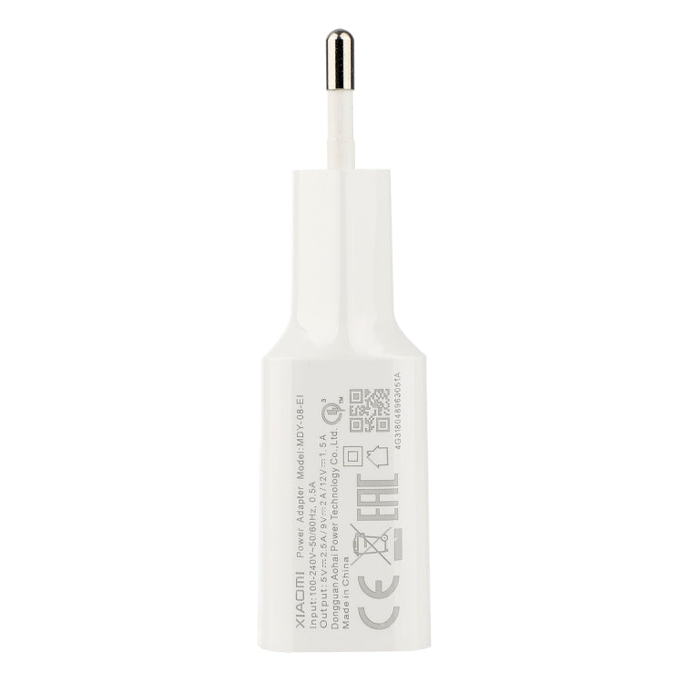 Original Xiaomi MDY-08-EI 18W Type-C / USB-C Fast Charge Charger, EU Plug - USB Charger by Xiaomi | Online Shopping South Africa | PMC TechLife | Buy Now Pay Later Mobicred