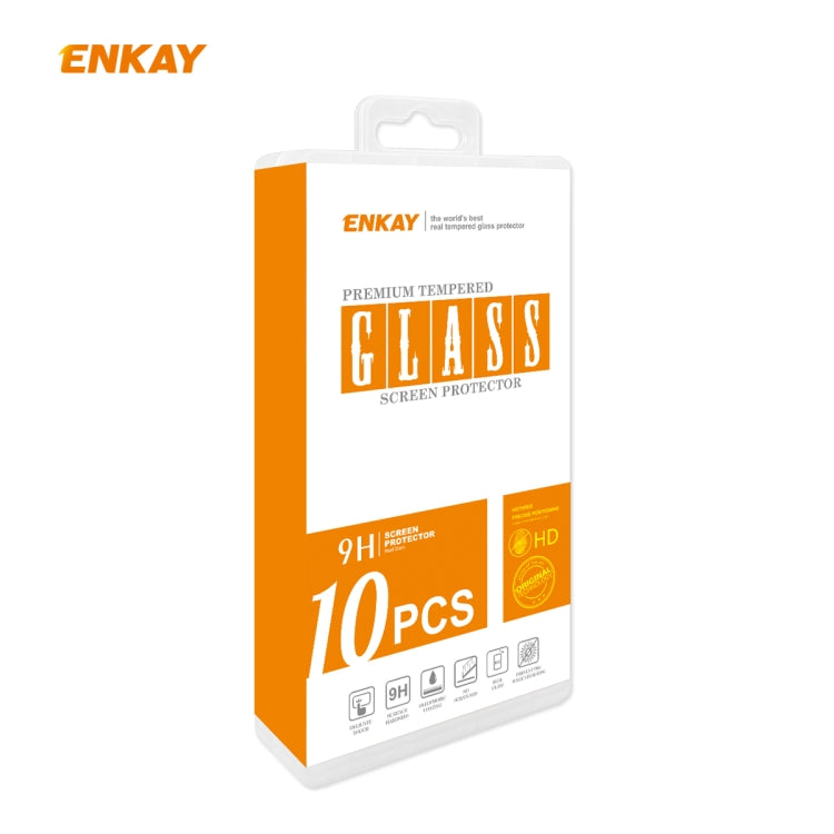 For Redmi 9 / 9A / 9C 10 PCS ENKAY Hat-Prince Full Glue 0.26mm 9H 2.5D Tempered Glass Full Coverage Film -  by ENKAY | Online Shopping South Africa | PMC Jewellery