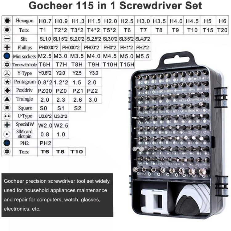 115 in 1 Precision Screw Driver Mobile Phone Computer Disassembly Maintenance Tool Set(Yellow) - Screwdriver Set by PMC Jewellery | Online Shopping South Africa | PMC Jewellery