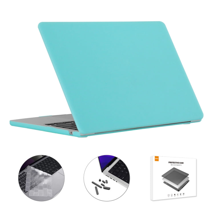 For MacBook Air 13.6 2022/2024 A2681 M2 / A3113 M3 EU Version ENKAY 3 in 1 Matte Laptop Case with TPU Keyboard Film / Anti-dust Plugs (Turquoise) - MacBook Air Cases by ENKAY | Online Shopping South Africa | PMC Jewellery | Buy Now Pay Later Mobicred