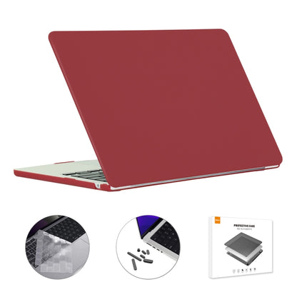 For MacBook Air 13.6 2022 A2681 EU Version ENKAY 3 in 1 Matte Laptop Case with TPU Keyboard Film / Anti-dust Plugs (Wine Red) - MacBook Air Cases by ENKAY | Online Shopping South Africa | PMC Jewellery