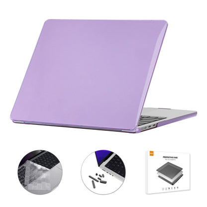 For MacBook Air 13.6 2022 A2681 US Version ENKAY 3 in 1 Crystal Laptop Case with TPU Keyboard Film / Anti-dust Plugs (Light Purple) - MacBook Air Cases by ENKAY | Online Shopping South Africa | PMC Jewellery