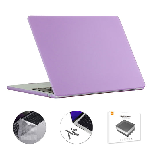 For MacBook Air 13.6 2022 A2681 US Version ENKAY 3 in 1 Matte Laptop Case with TPU Keyboard Film / Anti-dust Plugs (Light Purple) - MacBook Air Cases by ENKAY | Online Shopping South Africa | PMC Jewellery