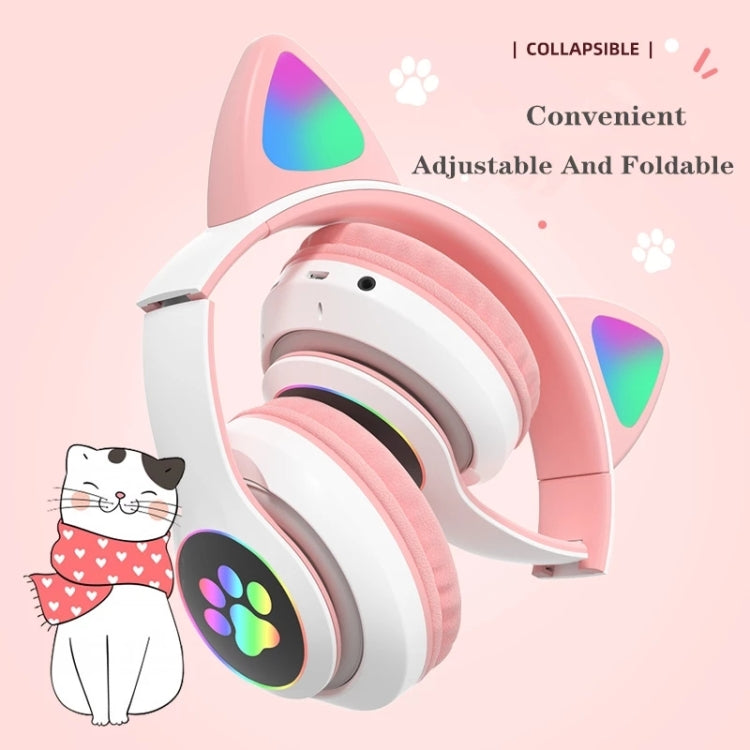 T&G TN-28 3.5mm Bluetooth 5.0 Dual Connection RGB Cat Ear Bass Stereo Noise-cancelling Headphones Support TF Card With Mic(Purple) - Headset & Headphone by T&G | Online Shopping South Africa | PMC Jewellery | Buy Now Pay Later Mobicred