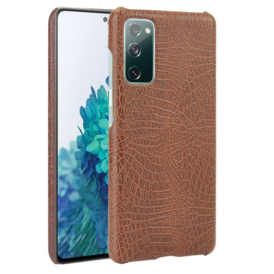 For Samsung Galaxy S20 FE Shockproof Crocodile Texture PC + PU Case(Brown) - Galaxy S20 FE Cases by NILLKIN | Online Shopping South Africa | PMC Jewellery