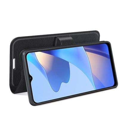 For OPPO A16 Litchi Texture Horizontal Flip Protective Case with Holder & Card Slots & Wallet(Black) - OPPO Cases by PMC Jewellery | Online Shopping South Africa | PMC Jewellery