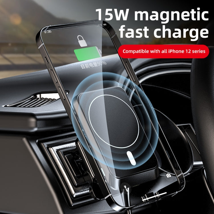 W-987 Magnetic Suction 15W Wireless Charger Car Air Outlet Bracket for iPhone and other Smart Phones(White) - Wireless Charger Holders by PMC Jewellery | Online Shopping South Africa | PMC Jewellery