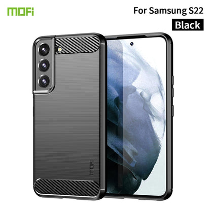 For Samsung Galaxy S22 5G MOFI Gentleness Series Brushed Texture Carbon Fiber Soft TPU Case(Black) - Galaxy S22 5G Cases by MOFI | Online Shopping South Africa | PMC Jewellery | Buy Now Pay Later Mobicred