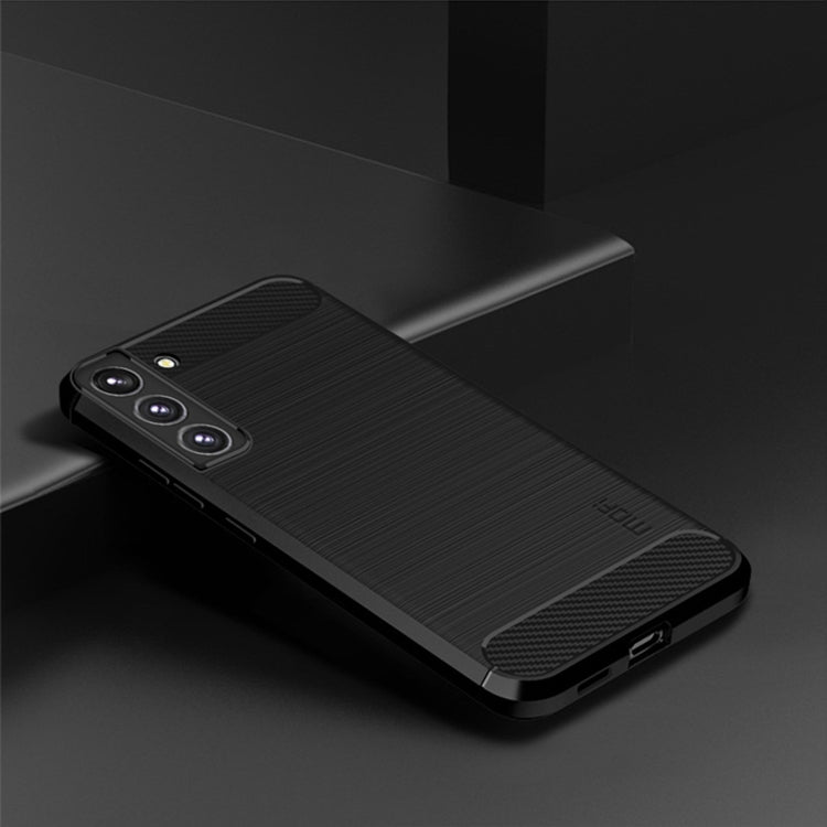 For Samsung Galaxy S22+ 5G MOFI Gentleness Series Brushed Texture Carbon Fiber Soft TPU Case(Black) - Galaxy S22+ 5G Cases by MOFI | Online Shopping South Africa | PMC Jewellery | Buy Now Pay Later Mobicred