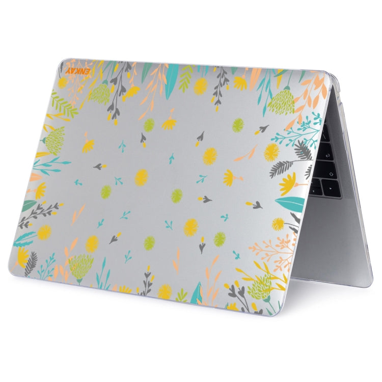 ENKAY Flower Series Pattern Laotop Protective Crystal Case For MacBook Air 13.3 inch A1932 / A2179 / A2337(Dandelion) - MacBook Air Cases by ENKAY | Online Shopping South Africa | PMC Jewellery