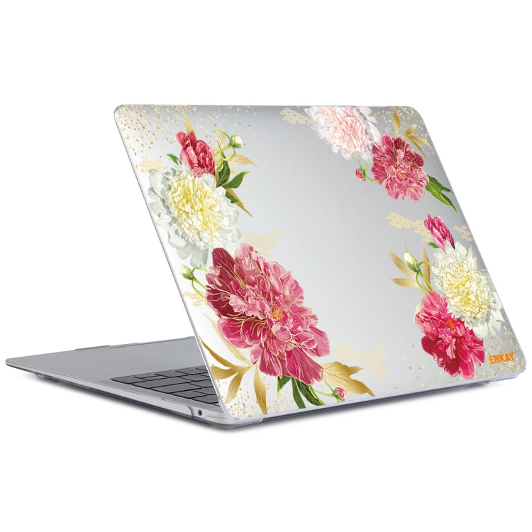 ENKAY Flower Series Pattern Laotop Protective Crystal Case For MacBook Air 13.3 inch A1932 / A2179 / A2337(Paeonia) - MacBook Air Cases by ENKAY | Online Shopping South Africa | PMC Jewellery