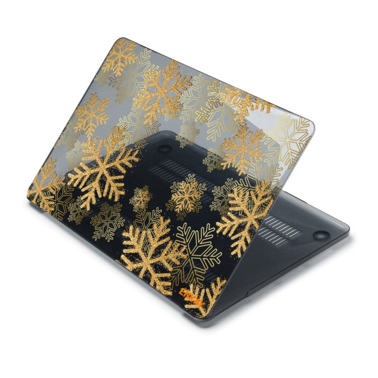 ENKAY Vintage Pattern Series Laotop Protective Crystal Case For MacBook Pro 14.2 inch A2442 (2021)(Golden Snowflake) - MacBook Pro Cases by ENKAY | Online Shopping South Africa | PMC Jewellery