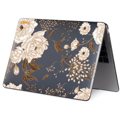 ENKAY Vintage Pattern Series Laotop Protective Crystal Case For MacBook Pro 15.4 inch A1707 / A1990(Golden Peony) - MacBook Pro Cases by ENKAY | Online Shopping South Africa | PMC Jewellery