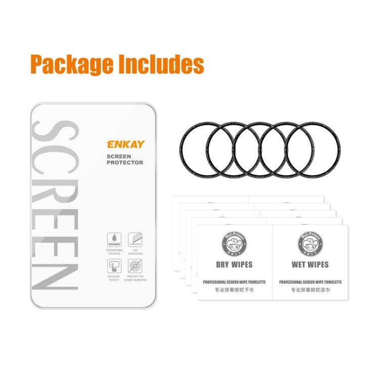 5 PCS ENKAY 3D Full Coverage Soft PC Edge + PMMA HD Screen Protector Film Compatible with Garmin Fenix 7 - Screen Protector by ENKAY | Online Shopping South Africa | PMC TechLife | Buy Now Pay Later Mobicred