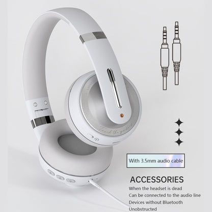 P6 Bluetooth 5.1 Wireless Stereo Headset with Microphone(White) - Headset & Headphone by PMC Jewellery | Online Shopping South Africa | PMC Jewellery
