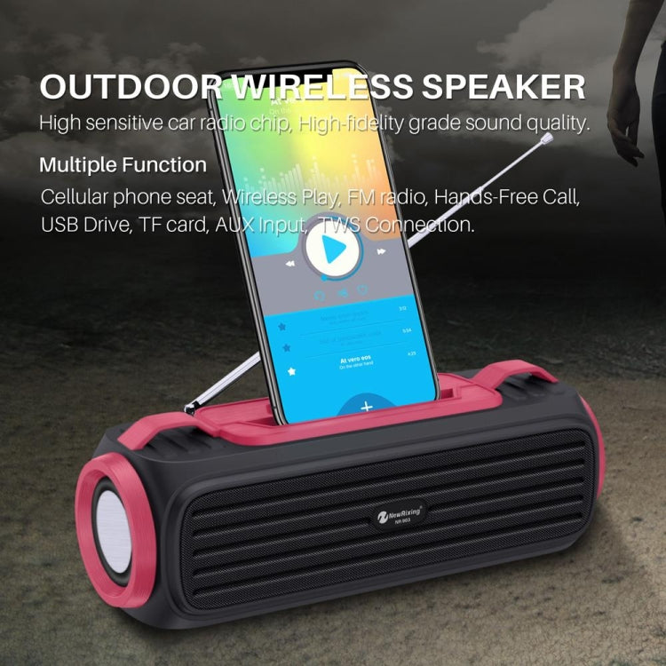 NewRixing NR903F TWS Portable Outdoor Bluetooth Speaker Support TF Card / FM(Blue) - Desktop Speaker by NewRixing | Online Shopping South Africa | PMC Jewellery | Buy Now Pay Later Mobicred