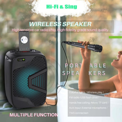 NewRixing NRG501B Outdoor Karaoke Wireless Speaker High-Power Audio Amplifier With Mic - Desktop Speaker by NewRixing | Online Shopping South Africa | PMC Jewellery | Buy Now Pay Later Mobicred