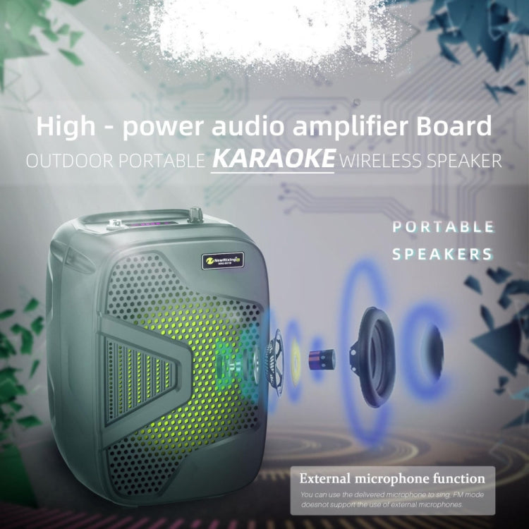 NewRixing NRG501B Outdoor Karaoke Wireless Speaker High-Power Audio Amplifier With Mic - Desktop Speaker by NewRixing | Online Shopping South Africa | PMC Jewellery | Buy Now Pay Later Mobicred