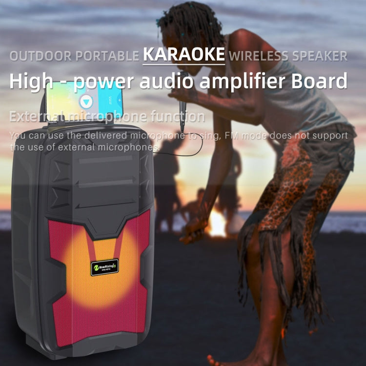 NewRixing NRG401C Outdoor Portable Karaoke Wireless Speaker High-Power Audio Amplifier With Mic(Black) - Desktop Speaker by NewRixing | Online Shopping South Africa | PMC Jewellery | Buy Now Pay Later Mobicred