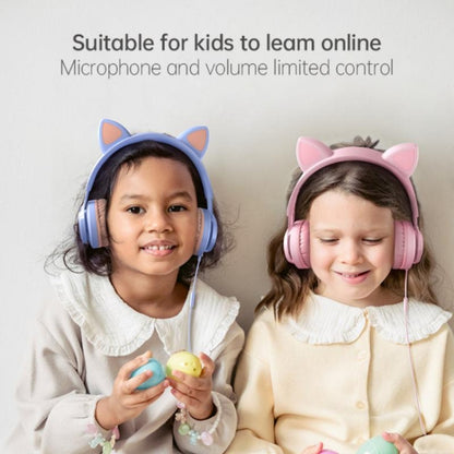 EP08 Cute Cat Ear Child Music Stereo Wired Headset with Mic(Pink) - Headset & Headphone by PMC Jewellery | Online Shopping South Africa | PMC Jewellery