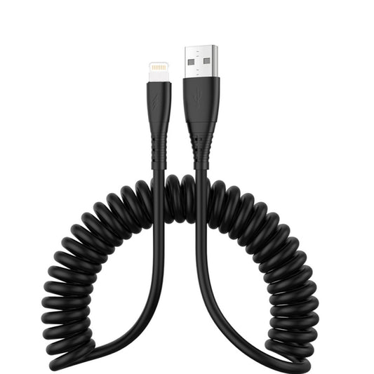 USB to 8 Pin 1.5m Spring Telescopic Mobile Phone Fast Charging Data Cable - Normal Style Cable by PMC Jewellery | Online Shopping South Africa | PMC Jewellery