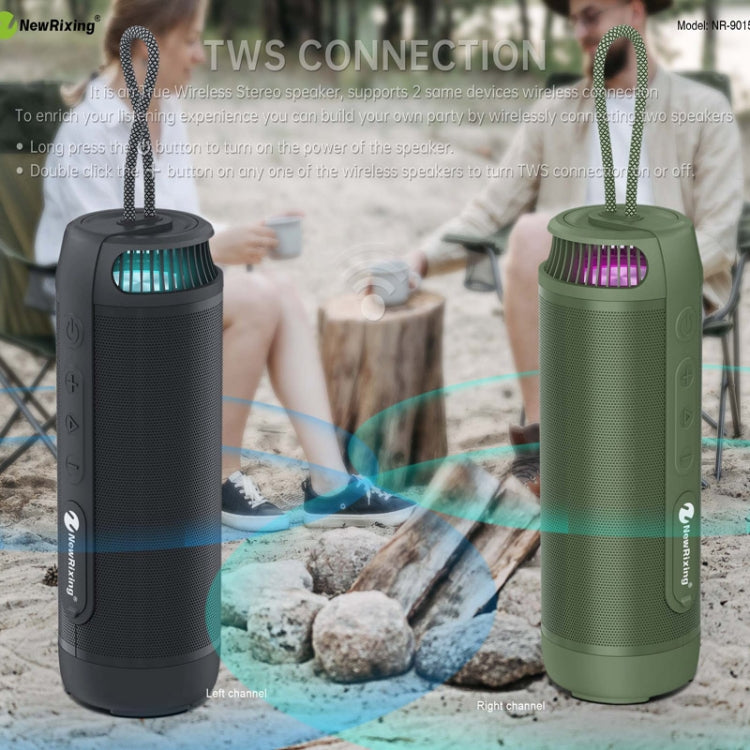 NewRixing NR9015 14W Portable IPX6 Waterproof TWS Stereo Bluetooth Speaker(Blue) - free shipping - PMC TechLife - Order now!