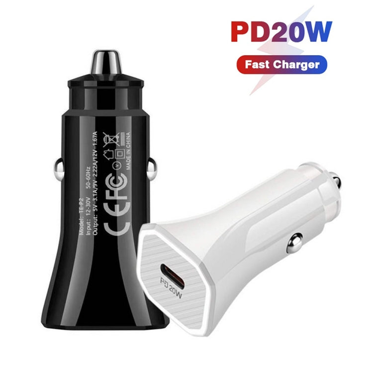 TE-P2 PD 20W Type-C Interface Car Charger(Black) - Car Charger by PMC Jewellery | Online Shopping South Africa | PMC Jewellery
