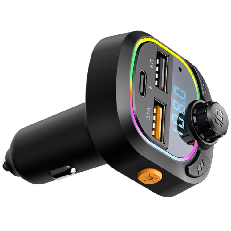 C28 Fast Charging Atmosphere Light Handsfree Car Kit Car Mp3 Player Stereo FM Transmitter - Bluetooth Car Kits by PMC TechLife | Online Shopping South Africa | PMC TechLife