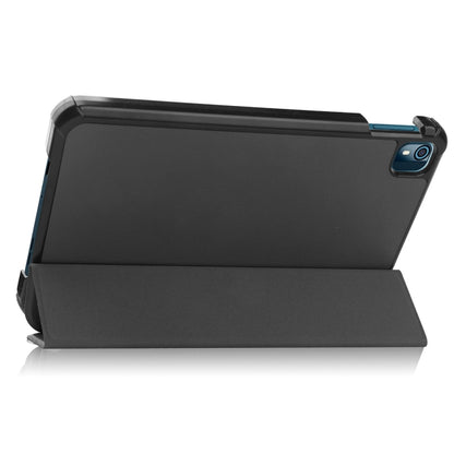 For Nokia T10 ENKAY Tri-fold Custer Texture Leather Smart Tablet Case(Dark Blue) - Others by ENKAY | Online Shopping South Africa | PMC Jewellery