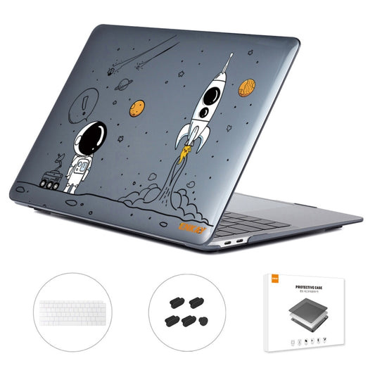 For MacBook Air 13.3 2018 A1932 ENKAY Hat-Prince 3 in 1 Spaceman Pattern Laotop Protective Crystal Case with TPU Keyboard Film / Anti-dust Plugs, Version:US(Spaceman No.1) - MacBook Air Cases by ENKAY | Online Shopping South Africa | PMC Jewellery