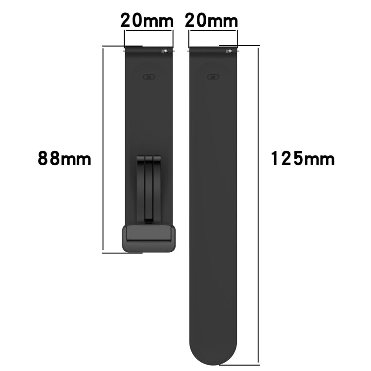 Compatible with Garminmove Luxe 20mm Solid Color Magnetic Clasp Silicone Watch Band(Black) - free shipping - PMC TechLife - Order now!