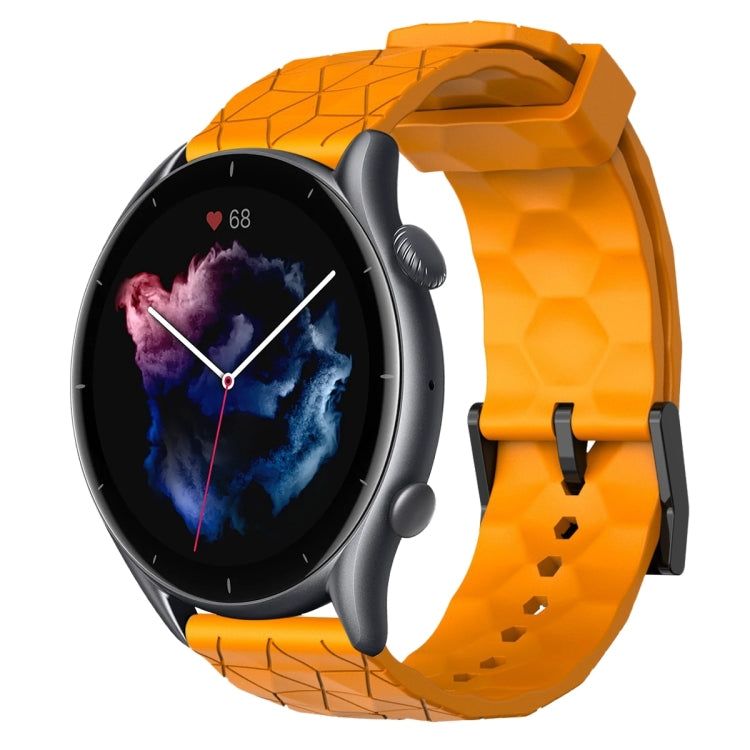 For Amazfit 3 22mm Football Pattern Solid Color Silicone Watch Band(Yellow) - free shipping - PMC TechLife - Order now!