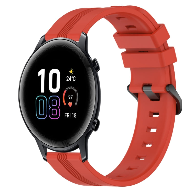 For Honor MagicWatch2 42mm 20mm Concave Striped Slicone Watch Band(Red) - free shipping - PMC TechLife - Order now!