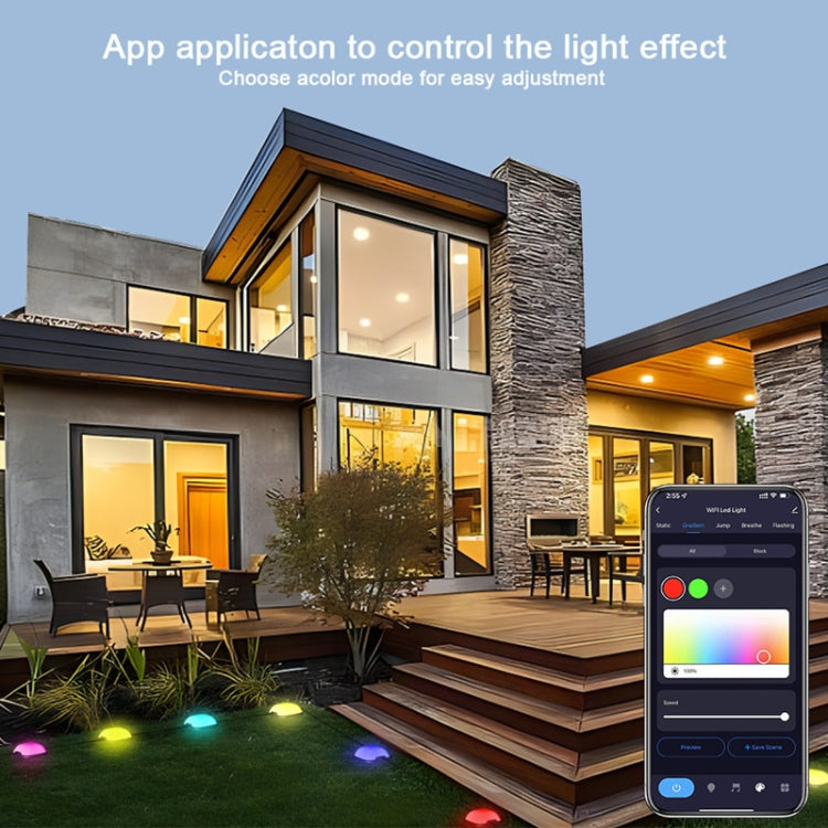 CP01 Outdoor WIFI Smart APP Control Garden Lamp Music Sync Outdoor Ground Lights(US Plug) - Buried Lights by PMC Jewellery | Online Shopping South Africa | PMC Jewellery