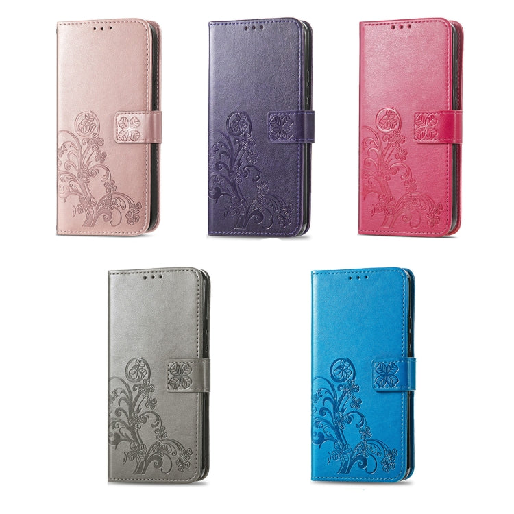For Xiaomi Poco X5 Four-leaf Clasp Embossed Leather Phone Case(Gray) - free shipping - PMC TechLife - Order now!