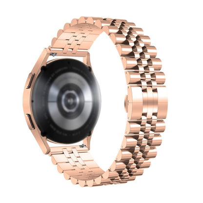 For Huawei Watch 3 / 3 Pro Five Bull Half Round Stainless Steel Watch Band + Strap Removal Tool(Rose Gold) - Smart Wear by PMC Jewellery | Online Shopping South Africa | PMC Jewellery