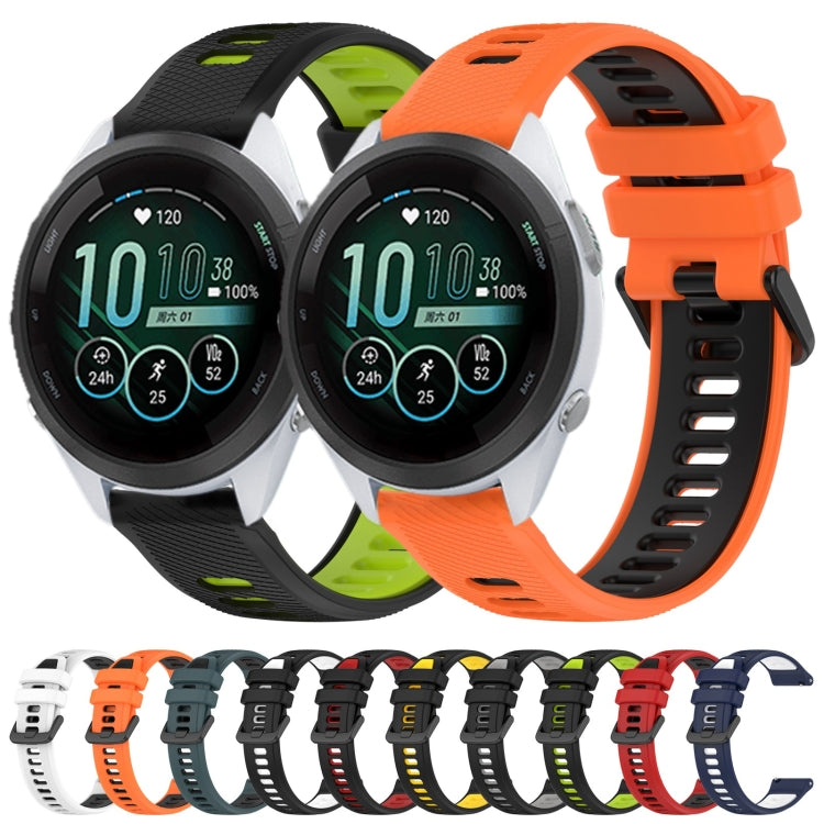 For Garmin Active S 18mm Sports Two-Color Silicone Watch Band(Orange+Black) - Smart Wear by PMC Jewellery | Online Shopping South Africa | PMC Jewellery