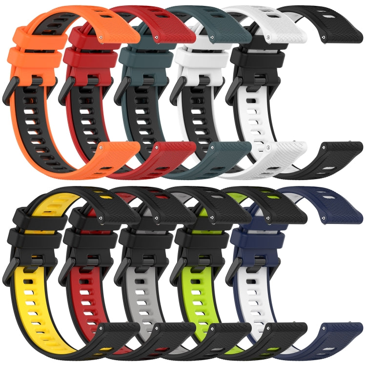 For Garmin Forerunner 255S 18mm Sports Two-Color Silicone Watch Band(Orange+Black) - Smart Wear by PMC Jewellery | Online Shopping South Africa | PMC Jewellery