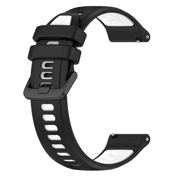 For Garmin Forerunner 255S 18mm Sports Two-Color Silicone Watch Band(Black+White) - Smart Wear by PMC Jewellery | Online Shopping South Africa | PMC Jewellery