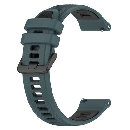 For Garmin Venu 2S 18mm Sports Two-Color Silicone Watch Band(Olive Green+Black) - Smart Wear by PMC Jewellery | Online Shopping South Africa | PMC Jewellery