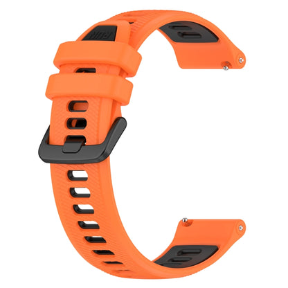 For Garmin Vivomove 3S 18mm Sports Two-Color Silicone Watch Band(Orange+Black) - Smart Wear by PMC Jewellery | Online Shopping South Africa | PMC Jewellery