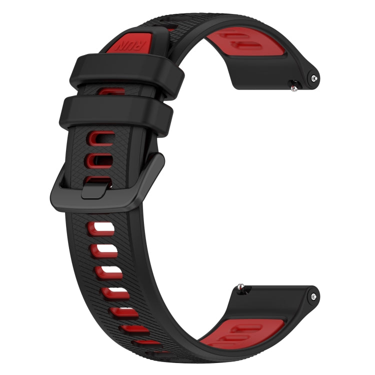 For Samsung Galaxy Watch5 44mm 20mm Sports Two-Color Silicone Watch Band(Black+Red) - Smart Wear by PMC Jewellery | Online Shopping South Africa | PMC Jewellery