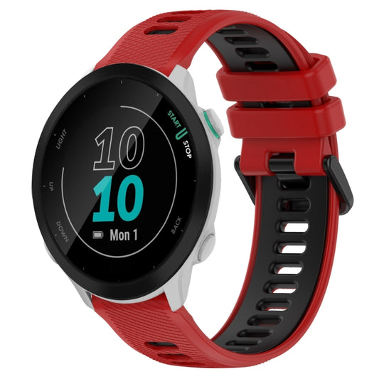 For Garmin Forerunner 55 20mm Sports Two-Color Silicone Watch Band(Red+Black) - Smart Wear by PMC Jewellery | Online Shopping South Africa | PMC Jewellery