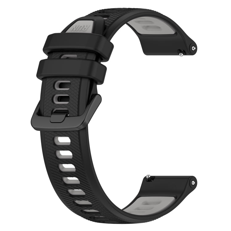 For Garmin VivoMove Style 20mm Sports Two-Color Silicone Watch Band(Black+Grey) - Smart Wear by PMC Jewellery | Online Shopping South Africa | PMC Jewellery