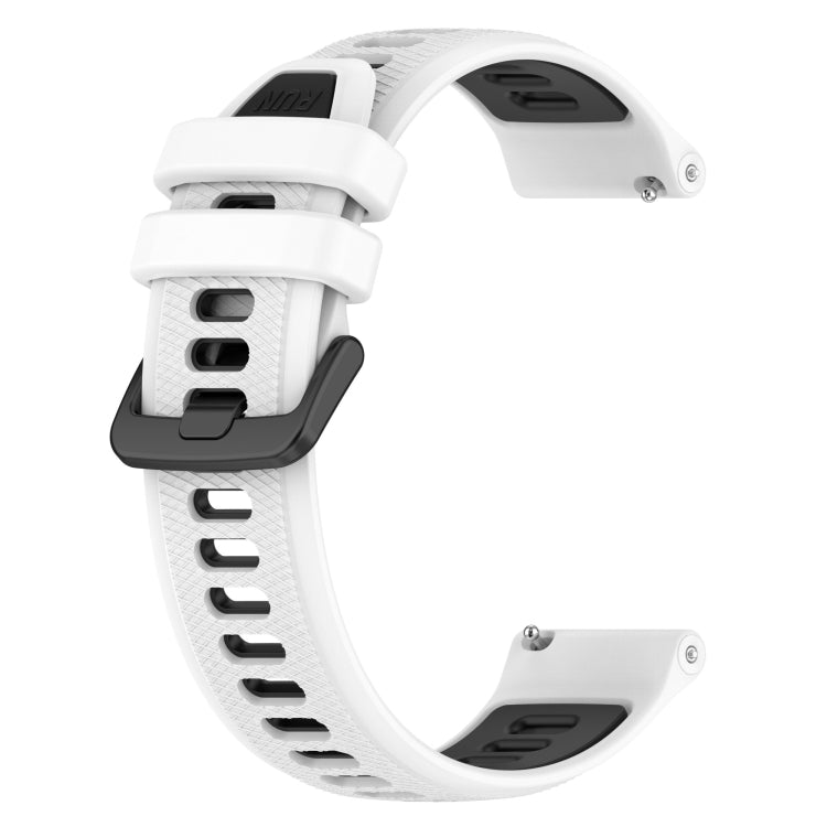 For Amazfit GTS 2E 20mm Sports Two-Color Silicone Watch Band(White+Black) -  by PMC Jewellery | Online Shopping South Africa | PMC Jewellery