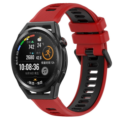 For Huawei Watch GT Runner 22mm Sports Two-Color Silicone Watch Band(Red+Black) - Smart Wear by PMC Jewellery | Online Shopping South Africa | PMC Jewellery