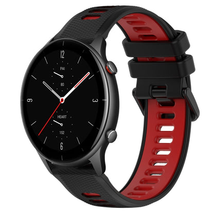 For Amazfit GTR 2e 22MM Sports Two-Color Silicone Watch Band(Black+Red) -  by PMC Jewellery | Online Shopping South Africa | PMC Jewellery