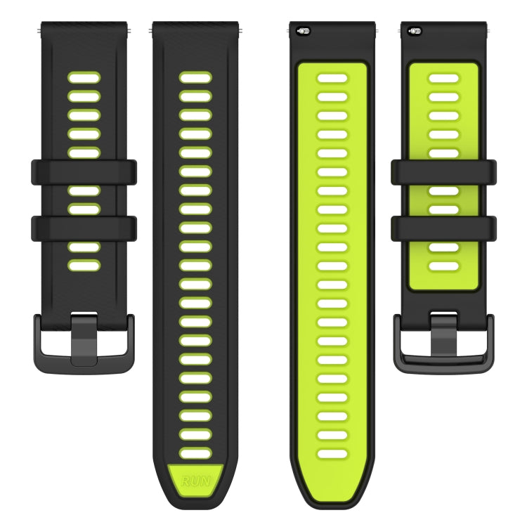 For Amazfit 3 22MM Sports Two-Color Silicone Watch Band(Black+Green) -  by PMC Jewellery | Online Shopping South Africa | PMC Jewellery